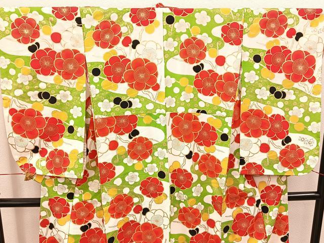 平和屋着物∵女の子 十三参り 子供 梅花文 金彩 逸品 BAAT7287mz
