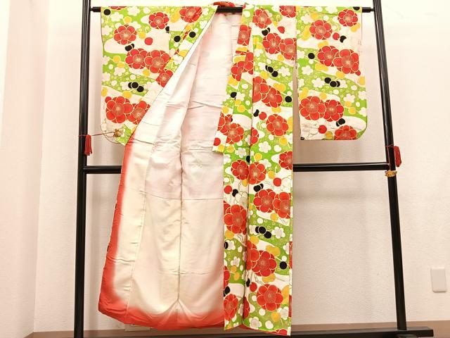 平和屋着物∵女の子 十三参り 子供 梅花文 金彩 逸品 BAAT7287mz