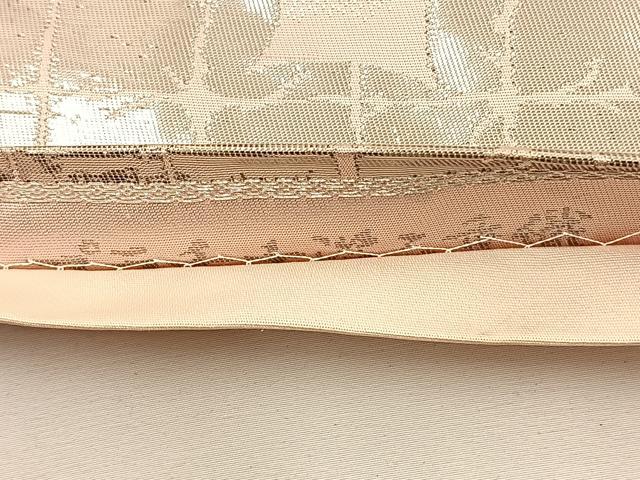 平和屋着物◎六通柄袋帯 唐織 孔雀花文 プラチナ二重織 正絹 逸品 BAAT7725ow