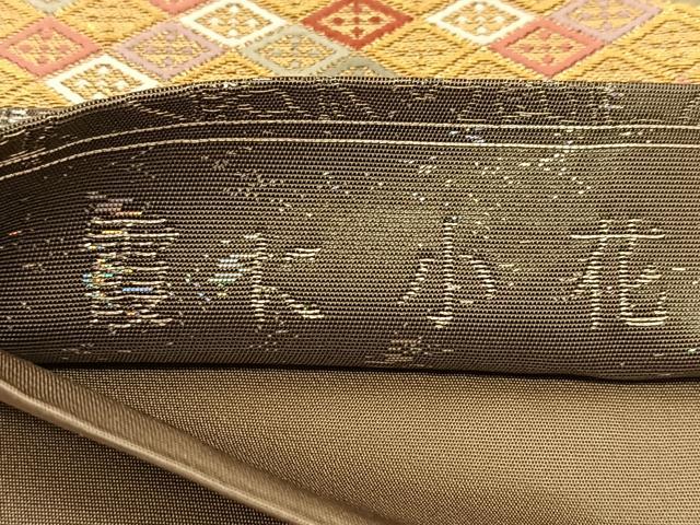 平和屋着物◎六通柄袋帯 唐織 霞に小花 金銀糸 正絹 逸品 BAAT7812yc