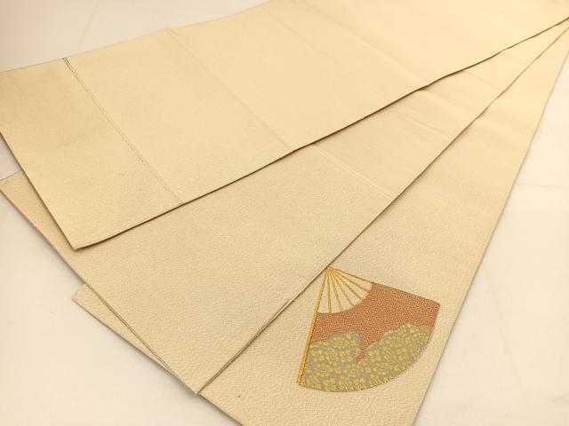 平和屋着物◎太鼓柄袋帯 綴れ 花扇文 正絹 逸品 BAAT7958yc