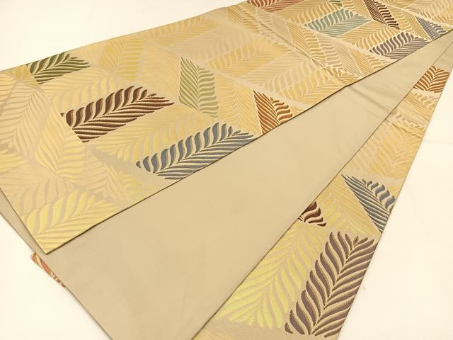 平和屋着物◎六通柄袋帯 草花文 金糸 正絹 逸品 BAAT8096yc