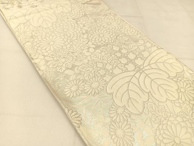 平和屋着物◎六通柄袋帯 唐織 花尽くし 金糸 正絹 逸品 BAAT8128yc