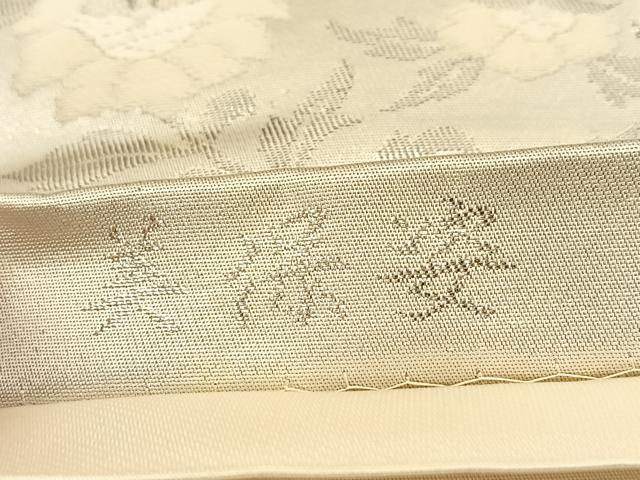 平和屋着物◎六通柄袋帯 唐織 美保姿 扇面花車文 銀糸 正絹 逸品 BAAT8187yc