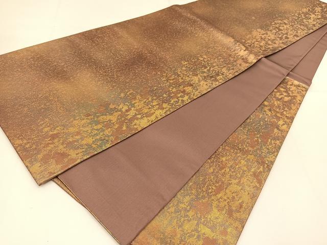 平和屋着物◎六通柄袋帯 霞文 金糸 引箔 正絹 逸品 BAAT8250yc