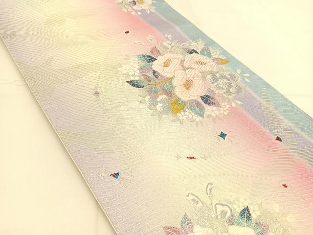 平和屋着物◎六通柄袋帯 唐織 花鳥丸文 金銀糸 正絹 逸品 BAAT8339yc