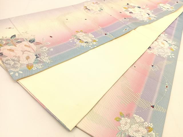平和屋着物◎六通柄袋帯 唐織 花鳥丸文 金銀糸 正絹 逸品 BAAT8339yc