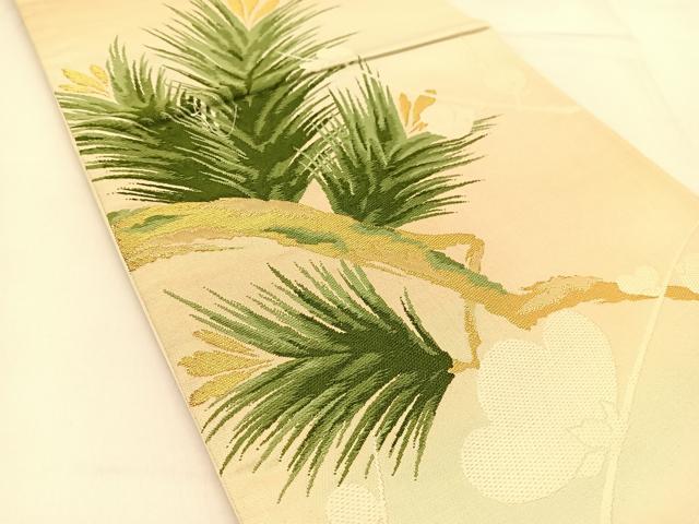 平和屋着物◎六通柄袋帯 唐織 松梅文 金銀糸 正絹 逸品 BAAT8356yc