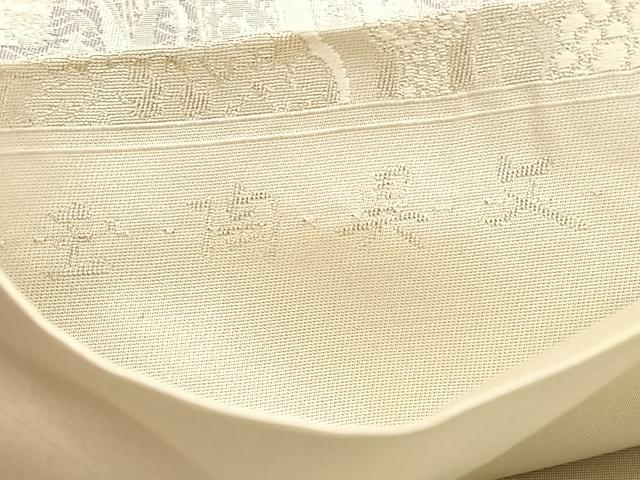 平和屋着物◎六通柄袋帯 唐織 王陶異文 銀糸 正絹 逸品 BAAT9305hv