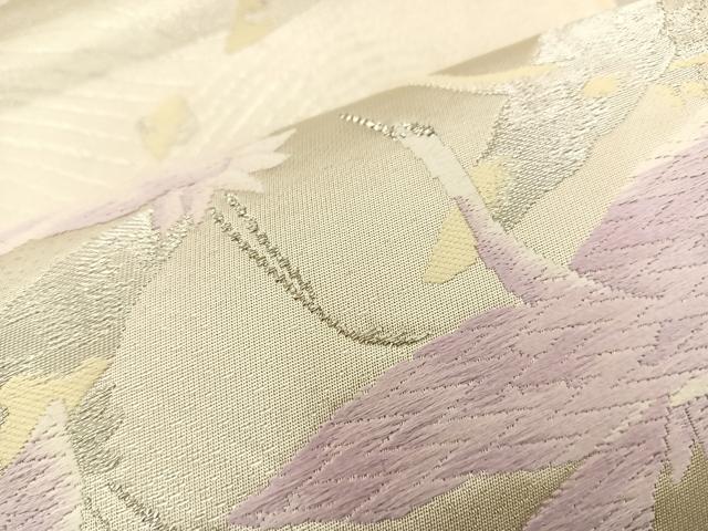 平和屋着物◎六通柄袋帯 唐織 飛鶴文 銀糸 正絹 逸品 BAAT8813fc