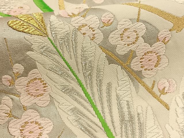 平和屋着物◎六通柄袋帯 唐織 梅松文 金銀糸 正絹 逸品 BAAT8848yt