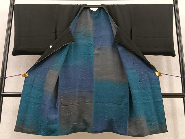 平和屋着物#道行コート ロング丈 リバーシブル 霞文 暈し染め 正絹 逸品 BAAT8986gt