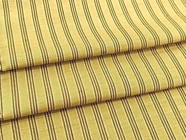 平和屋着物▽上質な紬 単衣 縞 正絹 逸品 BAAT9015yc