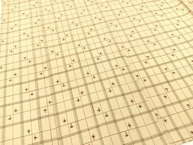 平和屋着物▽お召 単衣 格子柄 さが美扱い BAAT9025yc