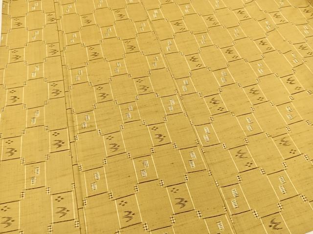 平和屋着物▽上質な紬 単衣 琉球絣文様 正絹 逸品 BAAT9031yc