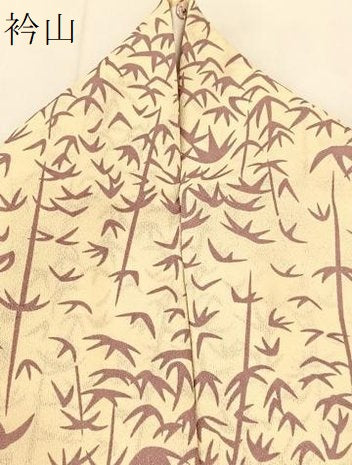 平和屋着物▽小紋 単衣 笹竹文 洗える着物 BAAT9051yc