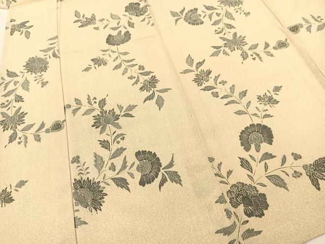平和屋着物▽上質な小紋 単衣 更紗花文 正絹 逸品 未使用 BAAT9061yc
