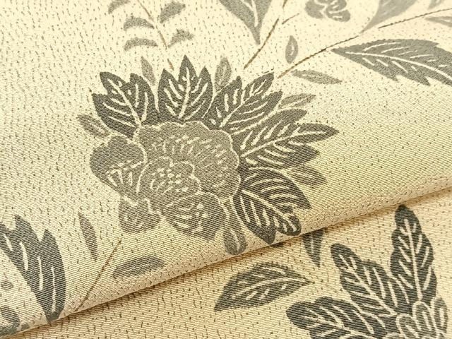 平和屋着物▽上質な小紋 単衣 更紗花文 正絹 逸品 未使用 BAAT9061yc
