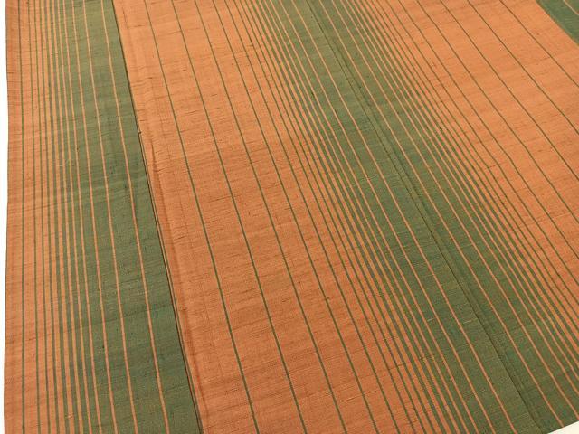 平和屋着物▽上質な紬 単衣 間道 正絹 逸品 BAAT9078yc
