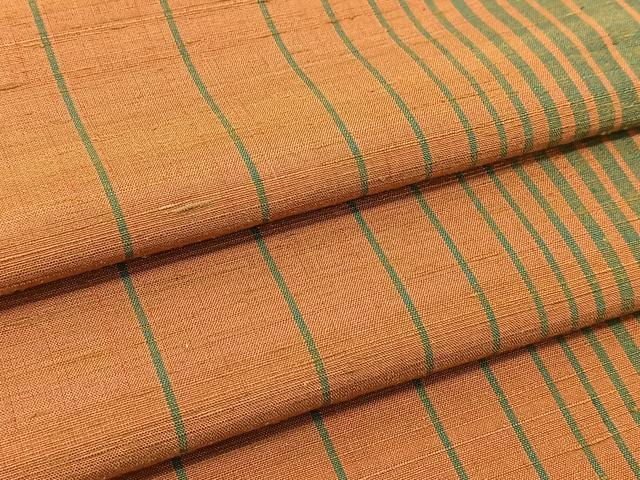 平和屋着物▽上質な紬 単衣 間道 正絹 逸品 BAAT9078yc