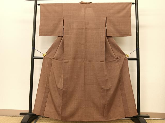 平和屋着物▽本塩沢 単衣 絣文様 正絹 逸品 BAAT9111yc