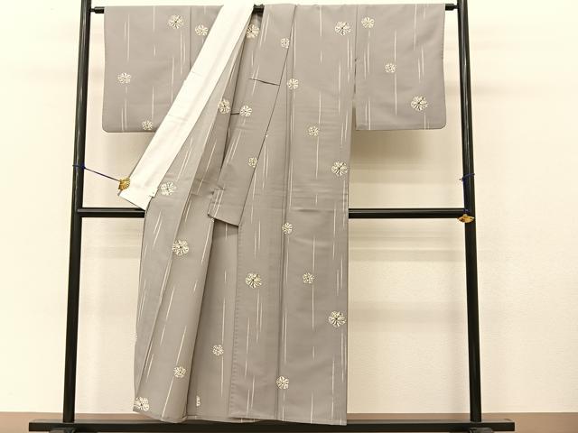 平和屋着物▽小紋 単衣 梅唐草文 洗える着物 BAAT9137yc