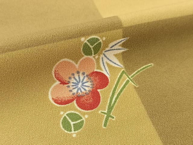 平和屋着物▽小紋 単衣 草花文 折り鶴 洗える着物 未使用 BAAT9139yc