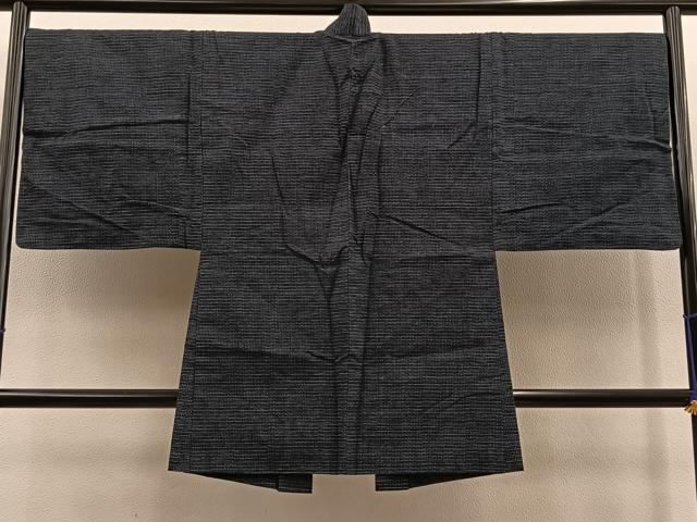 平和屋着物#男性 長羽織 紬 絣文様 正絹 逸品 BAAT9242gt