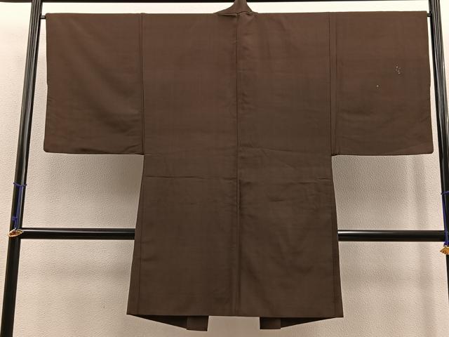 平和屋着物#男性 長羽織 お召地 霞文 正絹 逸品 BAAT9252gt