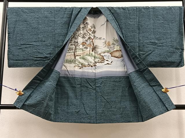 平和屋着物∞男性 長羽織 霞文 正絹 逸品 未使用 BAAT9268gt