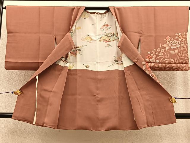 平和屋着物∞道行コート ろうけつ染め 枝花文 正絹 逸品 BAAT9272gt