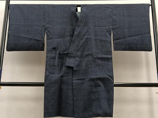 平和屋着物#本場結城紬 重要無形文化財 道中着 ロング丈 100亀甲 総詰め 正絹 逸品 BAAT9277gt