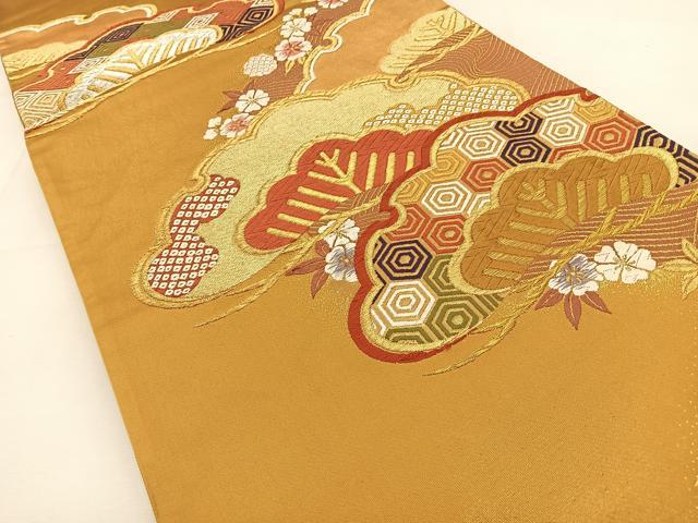 平和屋着物◎六通柄袋帯 唐織 慶長小袖 金銀糸 正絹 逸品 BAAT9848hj
