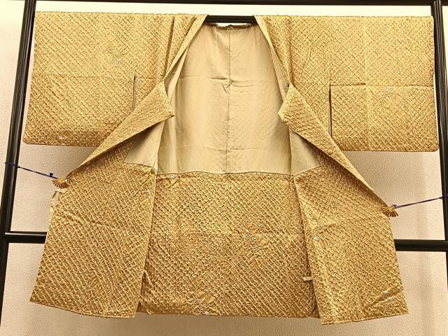 平和屋着物#道行コート ロング丈 総絞り 花 正絹 逸品 BAAU0025gt