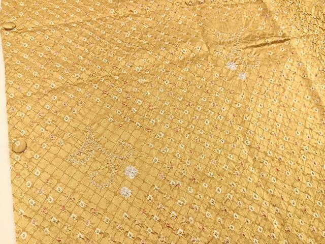 平和屋着物#道行コート ロング丈 総絞り 花 正絹 逸品 BAAU0025gt