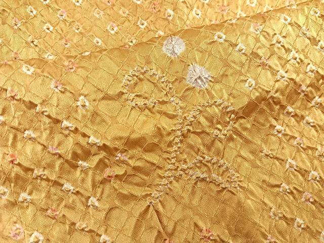 平和屋着物#道行コート ロング丈 総絞り 花 正絹 逸品 BAAU0025gt