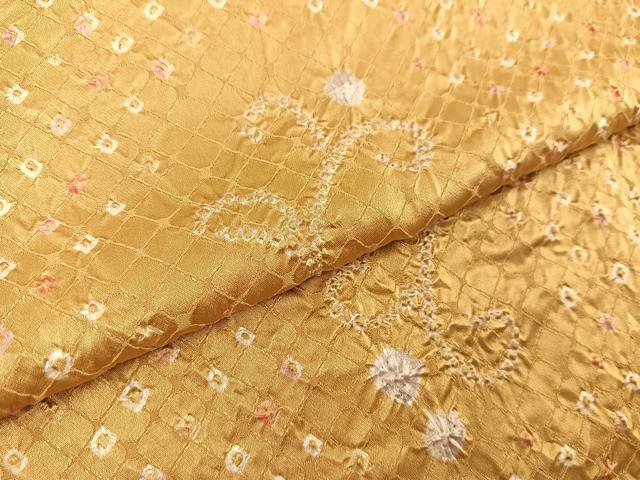 平和屋着物#道行コート ロング丈 総絞り 花 正絹 逸品 BAAU0025gt