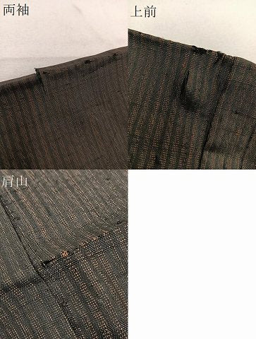 平和屋着物∞男性 長羽織 紬 縞 正絹 逸品 BAAU0027gt