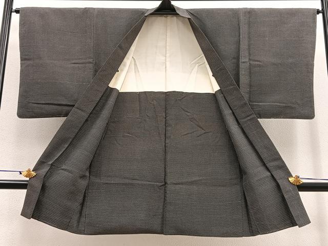 平和屋着物∞男性 長羽織 本場染大島紬 十字文様 正絹 逸品 未使用 BAAU0034gt