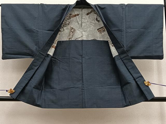 平和屋着物∞男性 羽織 本場大島紬 80亀甲 総詰め 正絹 逸品 BAAU0035gt