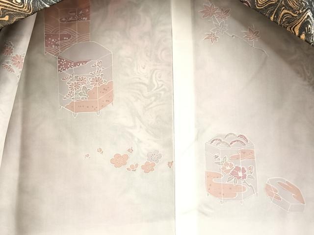 平和屋着物∞道中着 墨流し文様 正絹 逸品 BAAU0056gt