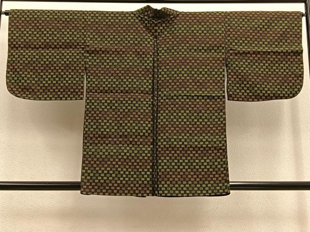 平和屋着物∞道中着 お召地 網代文様 正絹 逸品 BAAU0060gt