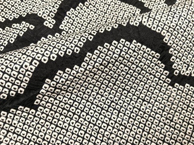 平和屋着物#羽織 総絞り 雲重ね文 黒地 正絹 逸品 BAAU0064gt