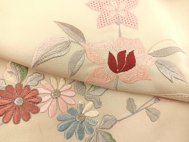 平和屋着物#羽織 総刺繍 中国三大刺繍 スワトウ刺繍 枝花文 暈し染め 銀糸 正絹 逸品 BAAU0075gt