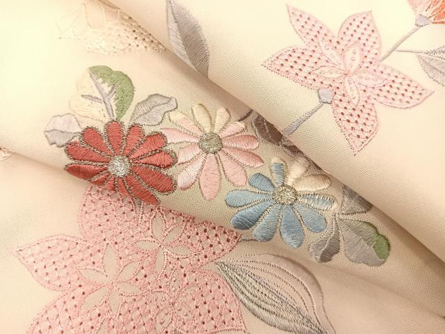 平和屋着物#羽織 総刺繍 中国三大刺繍 スワトウ刺繍 枝花文 暈し染め 銀糸 正絹 逸品 BAAU0075gt
