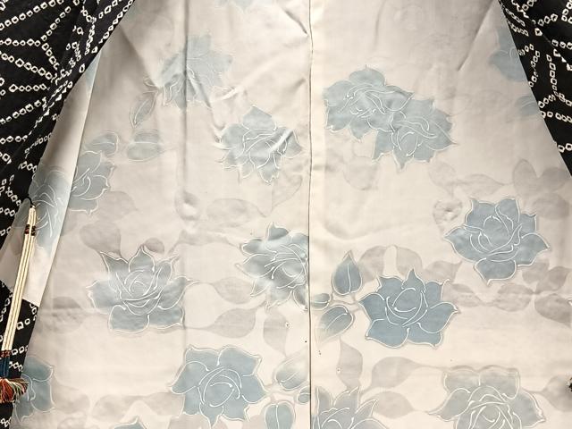 平和屋着物#羽織 総絞り 麻の葉文様 黒地 正絹 逸品 BAAU0076gt