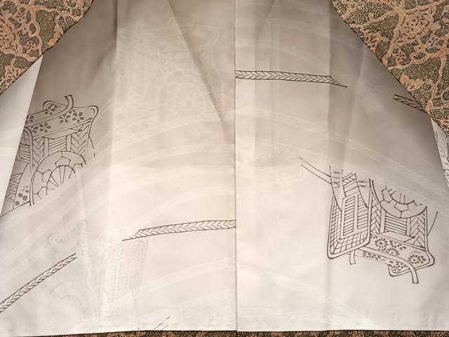 平和屋着物∞道中着 本場染大島紬 吉祥花菱文 正絹 逸品 BAAU0096gt
