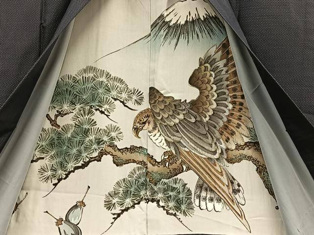 平和屋着物#男性 長羽織 本場大島紬 80亀甲 総詰め 正絹 逸品 BAAU0109gt