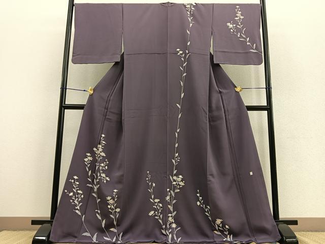 平和屋着物●訪問着 ロング丈 友禅 作家物 花 正絹 逸品 BAAU0199gt