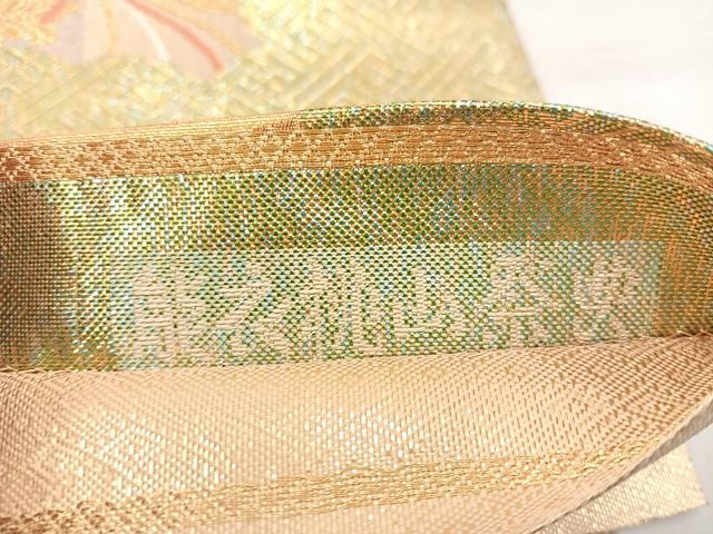 平和屋着物◎佐賀錦 六通柄袋帯 唐織 能衣桃山祭 金糸 正絹 逸品 BAAU0469mz